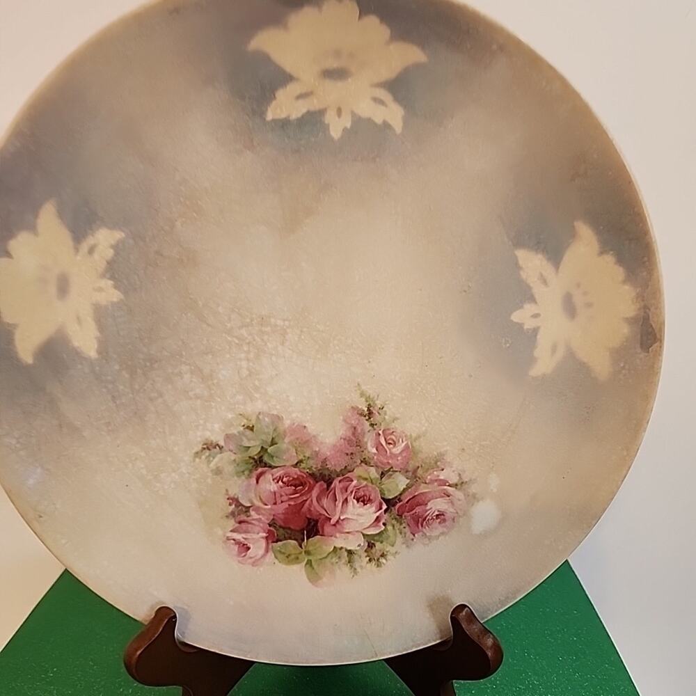Rare Antique 1900s Semi Porcelain Plate C.P. Co. Flowers 10" Dinner Plate